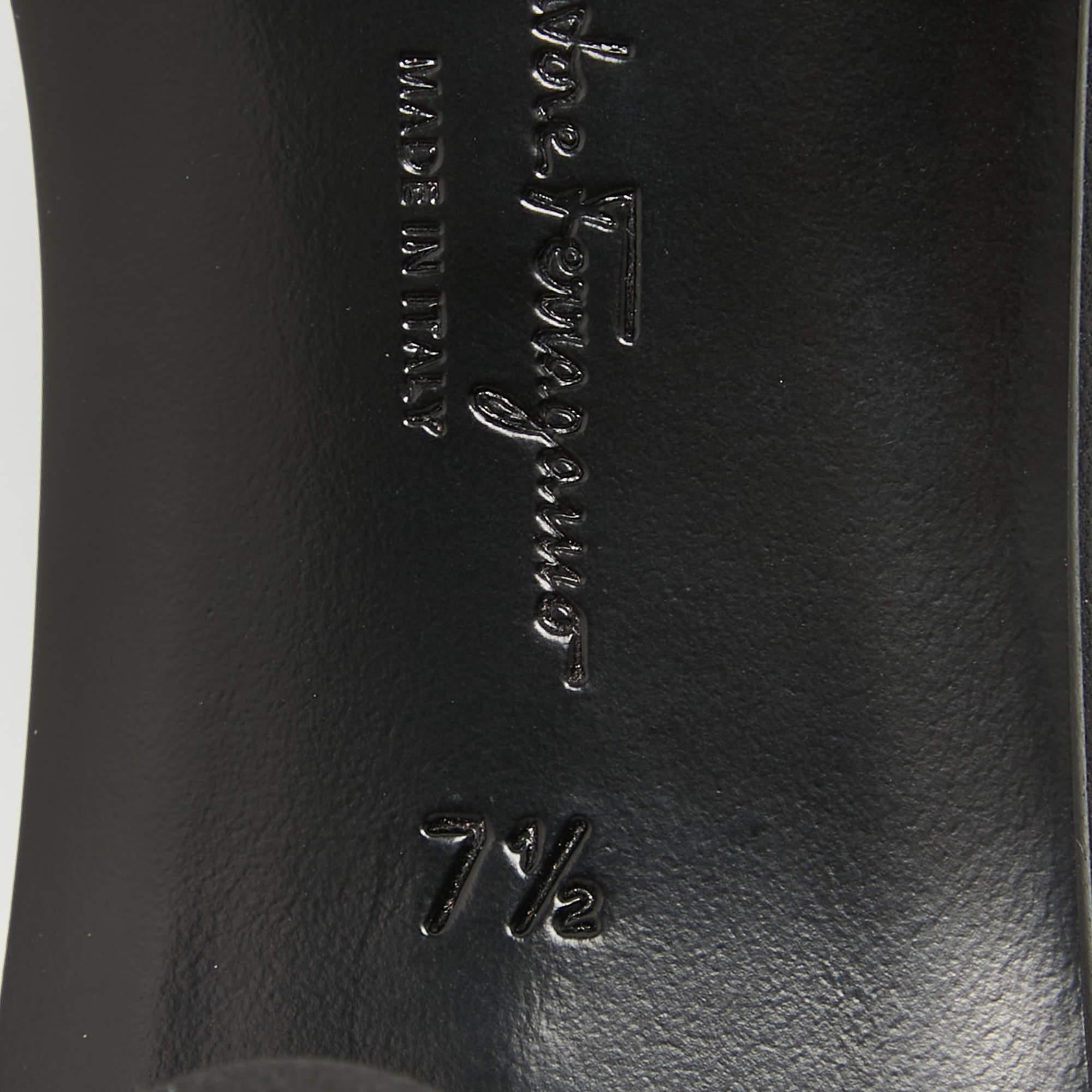 Salvatore Ferragamo Purple Leather Finn Slide Sandals Size 38 3