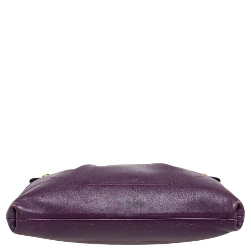 Women's Salvatore Ferragamo Purple Leather Gancini Shoulder Bag