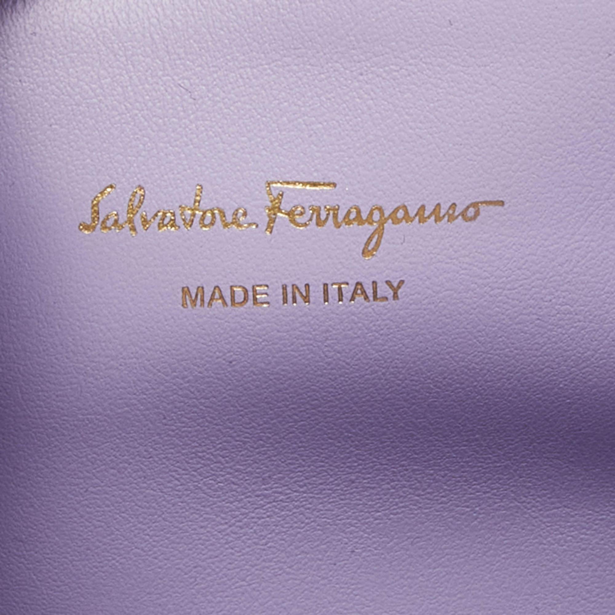 Salvatore Ferragamo Purple Leather Medium Studio Tote 6