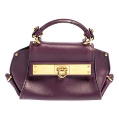 Salvatore Ferragamo Purple Leather Mini Sofia Crossbody Bag