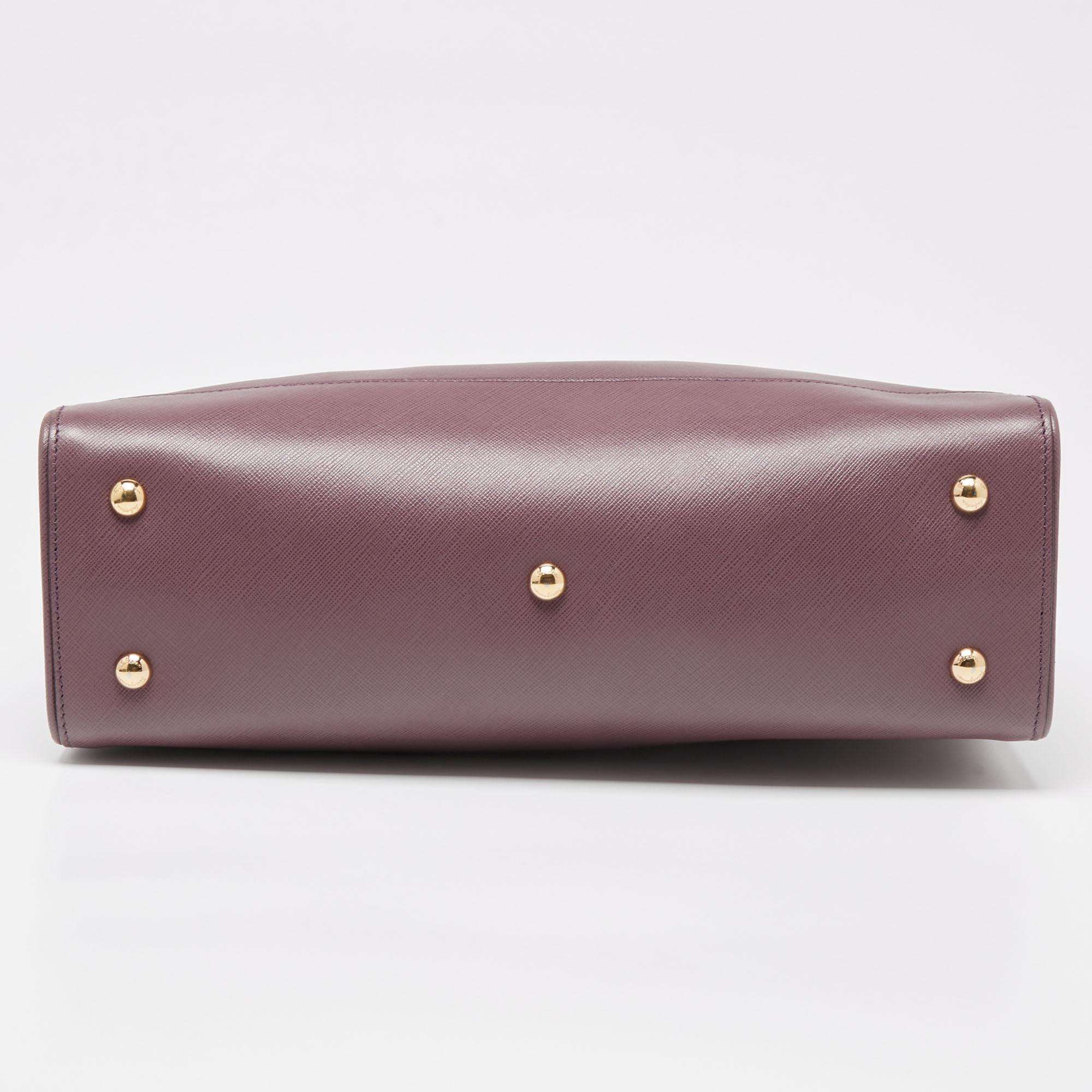 Women's Salvatore Ferragamo Purple Leather Small Briana Tote