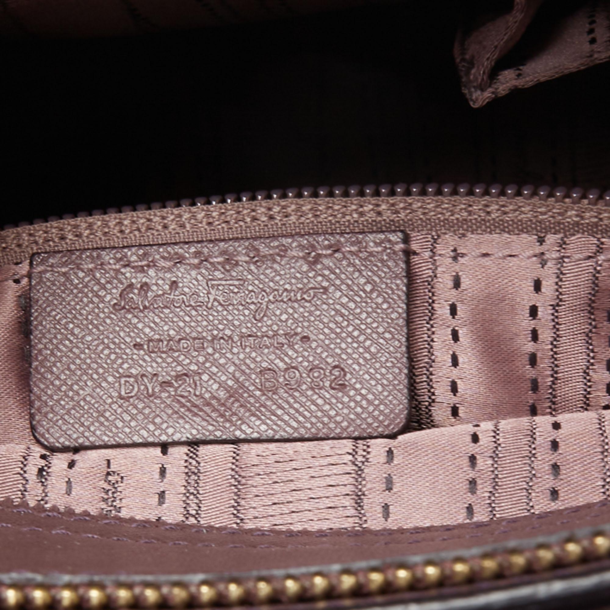 Salvatore Ferragamo Purple Leather Small Briana Tote 3