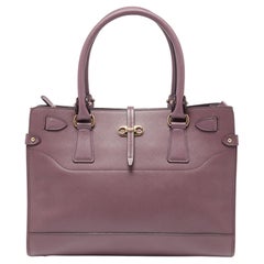 Salvatore Ferragamo Lila Leder-Tragetasche Briana