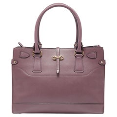 Salvatore Ferragamo Purple Leather Small Briana Tote