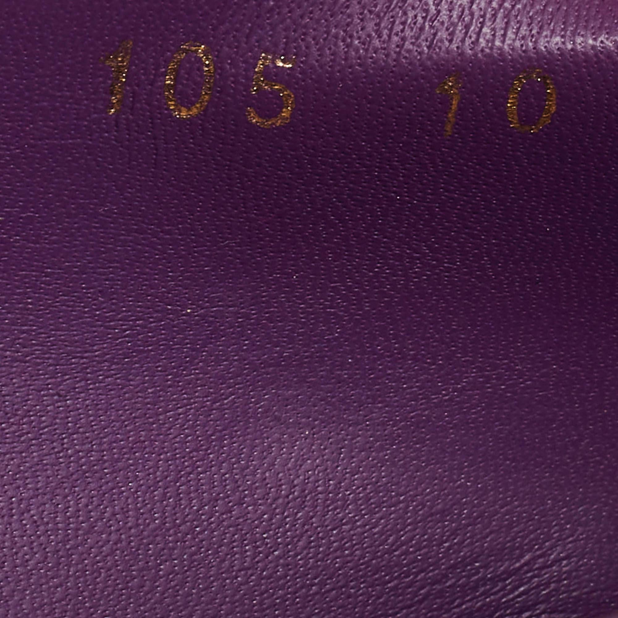 Salvatore Ferragamo Purple Leather Vara Bow Ballet Flats Size 40.5 2
