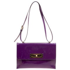 Salvatore Ferragamo Purple Patent Leather Shoulder Bag