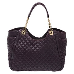 Salvatore Ferragamo Purple Quilted Leather Shoulder Bag