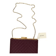 SALVATORE FERRAGAMO Purple Quilted Patent Clutch Bags