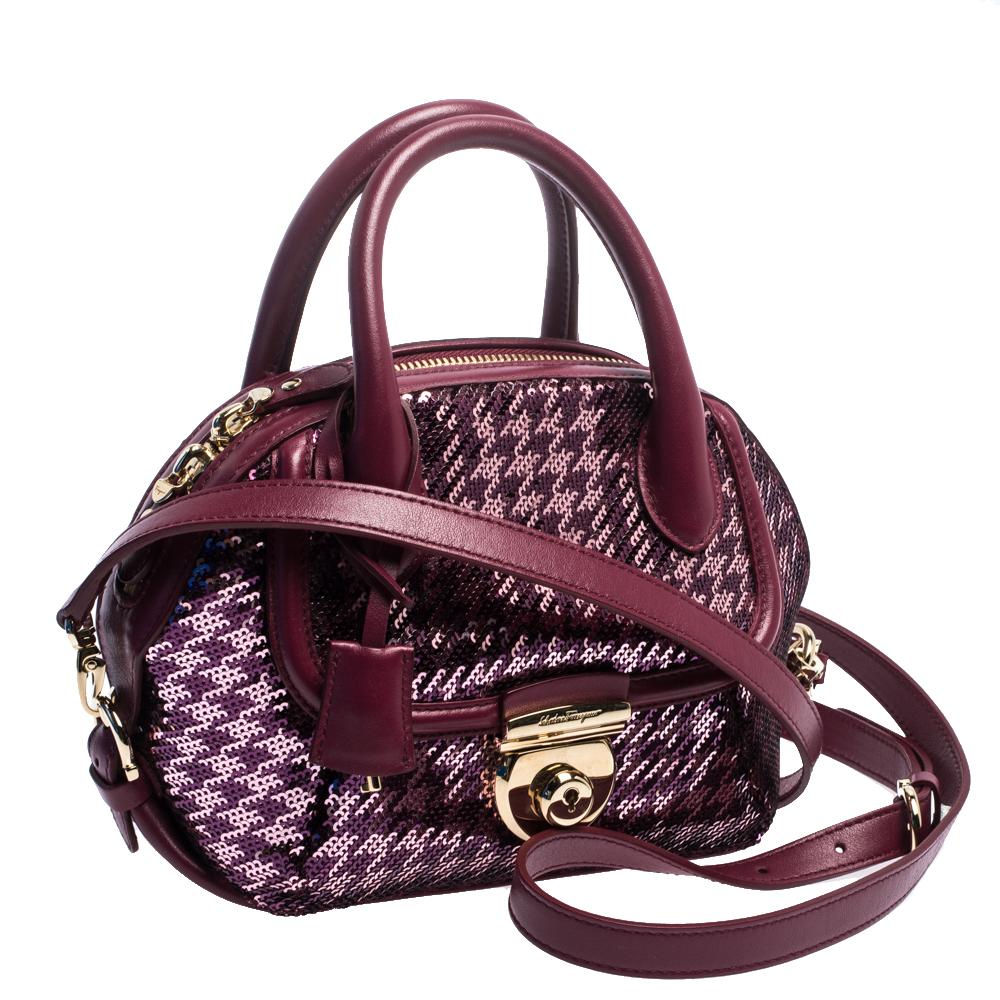 purple embellished handbag bag