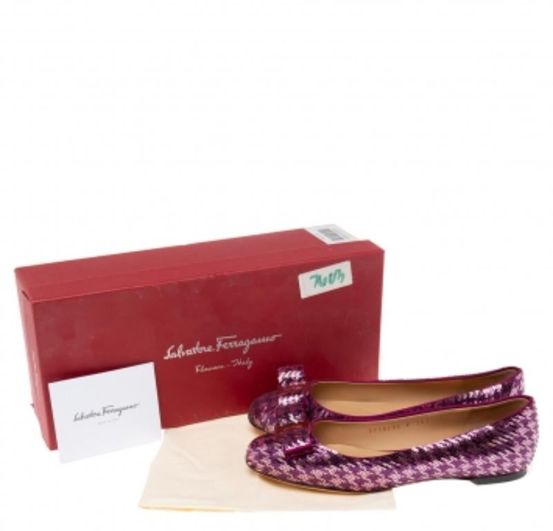 Salvatore Ferragamo - Ballerines Varina à sequins violets, taille 36,5 en vente 3