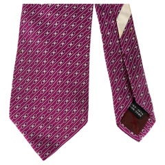 SALVATORE FERRAGAMO Purple Silver Horsebit Silk Tie