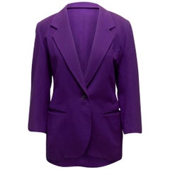 Salvatore Ferragamo Purple Wool & Cashmere Blazer