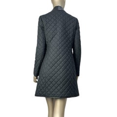 Salvatore Ferragamo Quilted Coat Leather Collar Sz.42