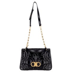 Salvatore Ferragamo Quilted Gancini Leather Large Flap Bag