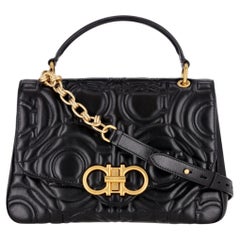 Salvatore Ferragamo Quilted Gancini Leather Large Flap Bag