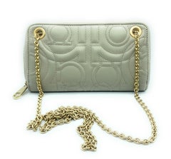 Salvatore Ferragamo Quilted Gancio Leather Wallet On Chain