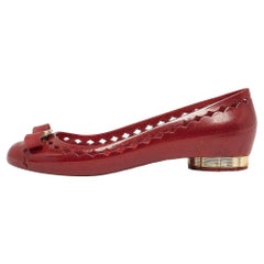 Salvatore Ferragamo Red Jelly Ballet Flats Size 39.5