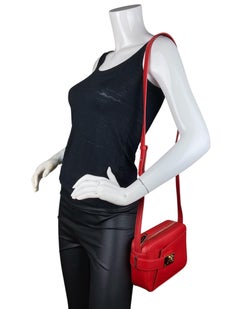 Salvatore Ferragamo Bolsa de piel roja Archive Gancini Camera Crossbody rt $1690