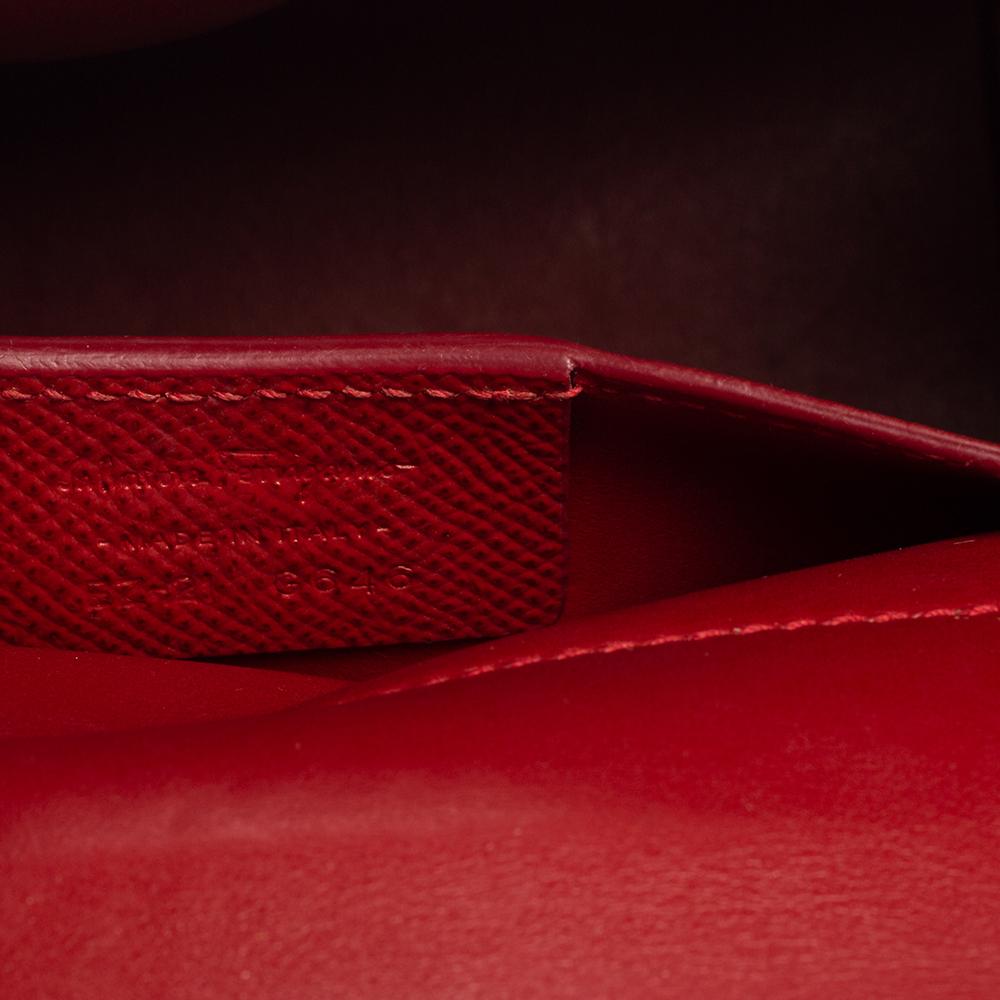 Salvatore Ferragamo Red Leather Carrie Top Handle Bag 5