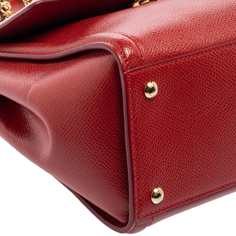 Salvatore Ferragamo Red Leather Carrie Top Handle Bag 7