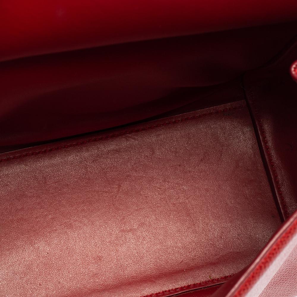 Salvatore Ferragamo Red Leather Carrie Top Handle Bag 3