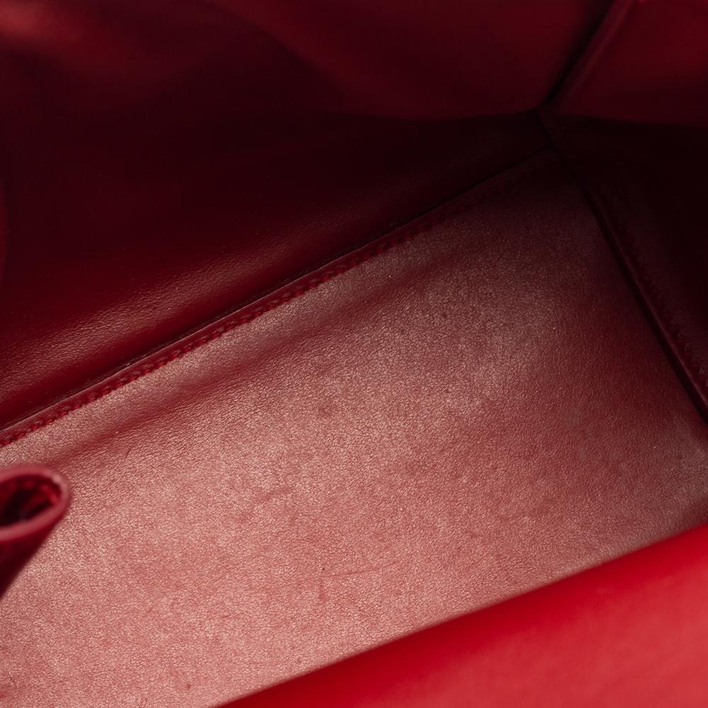 Salvatore Ferragamo Red Leather Carrie Top Handle Bag 4