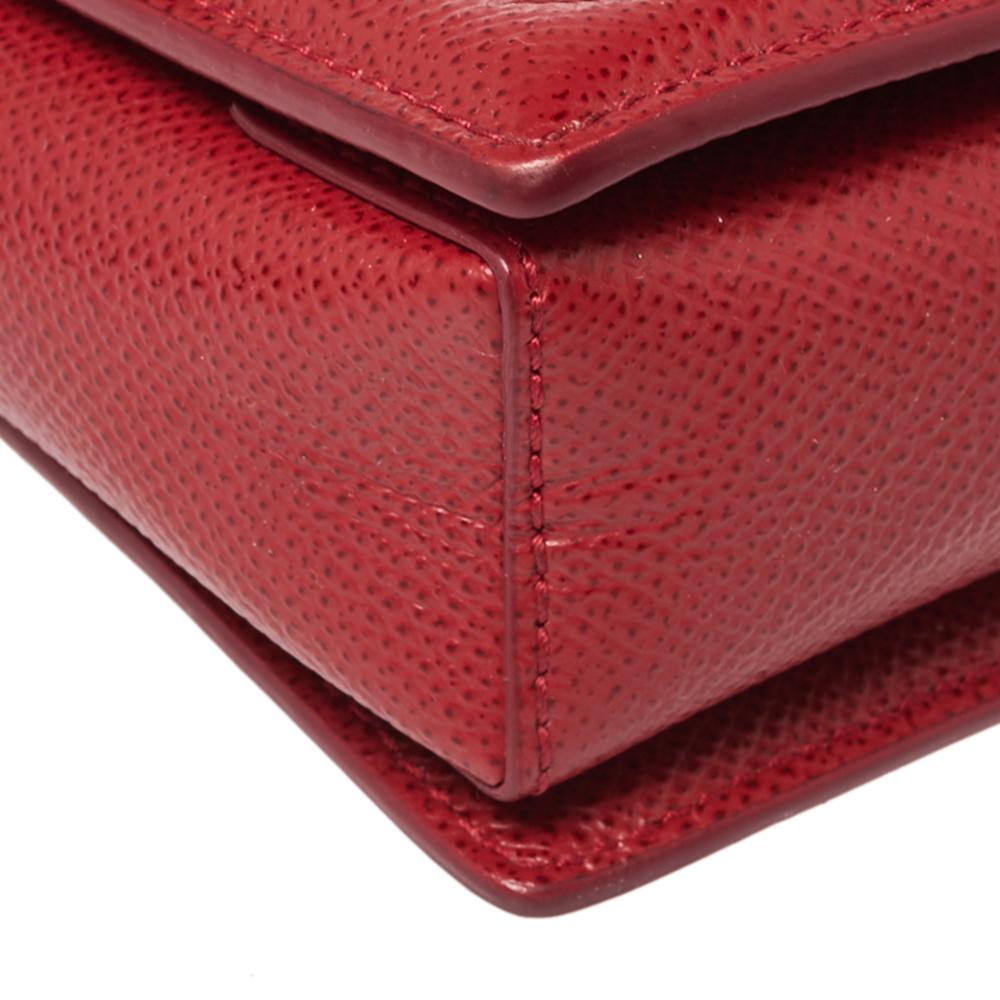 Salvatore Ferragamo Red Leather Ginny Shoulder Bag 1
