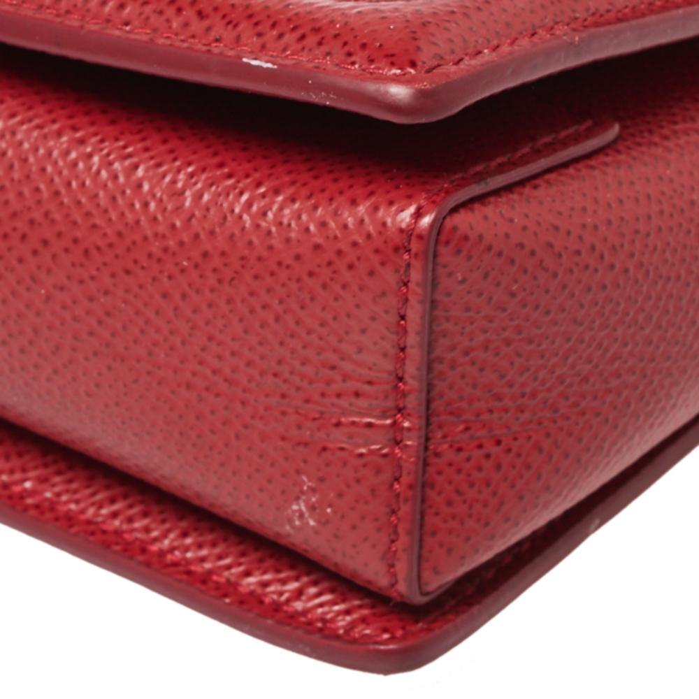 Salvatore Ferragamo Red Leather Ginny Shoulder Bag 2
