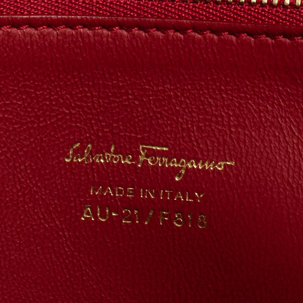 Salvatore Ferragamo Red Leather Large Mara Satchel 6