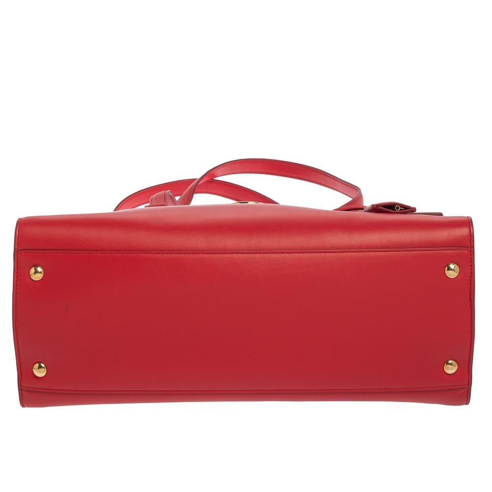 Salvatore Ferragamo Red Leather Large Mara Satchel 1
