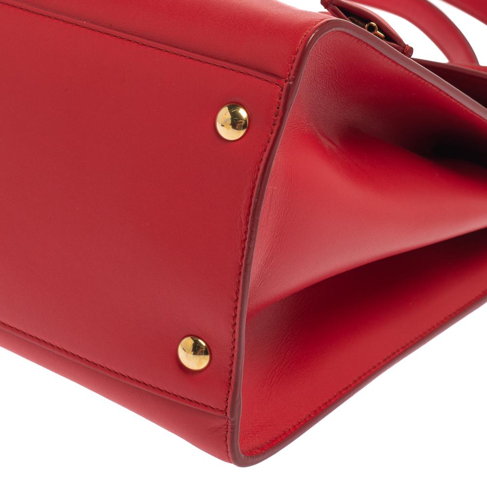 Salvatore Ferragamo Red Leather Large Mara Satchel 2
