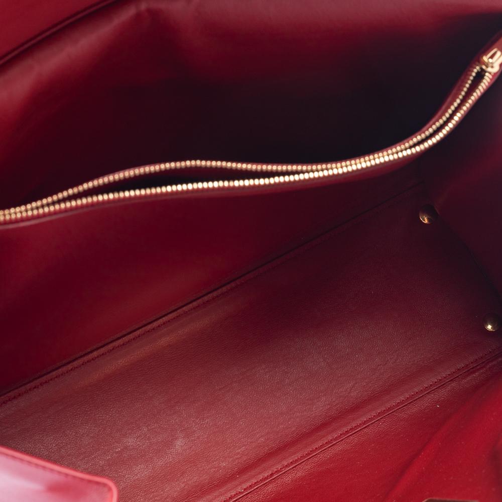 Salvatore Ferragamo Red Leather Large Mara Satchel 4