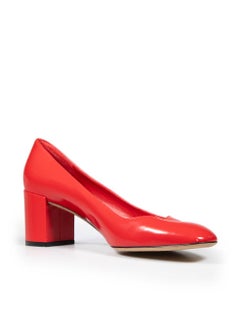 Salvatore Ferragamo Red Leather Pumps Size US 8.5