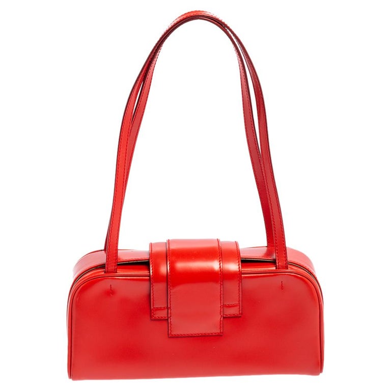 Salvatore Ferragamo Red Leather Shoulder Bag at 1stDibs
