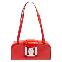 Salvatore Ferragamo Red Leather Shoulder Bag