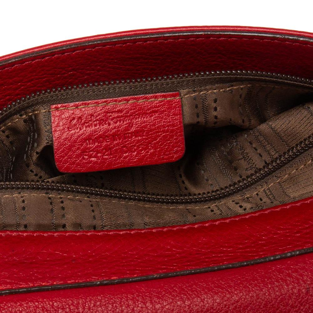 Salvatore Ferragamo Red Leather Sofia Top Handle Bag In Good Condition In Dubai, Al Qouz 2
