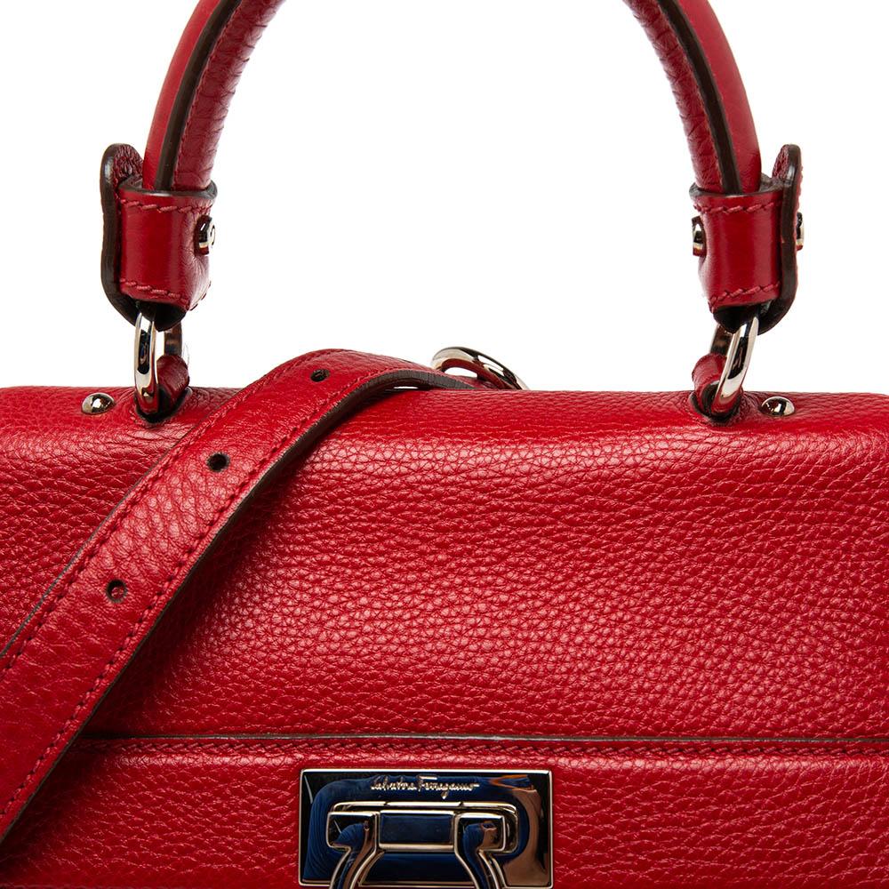 Women's Salvatore Ferragamo Red Leather Sofia Top Handle Bag