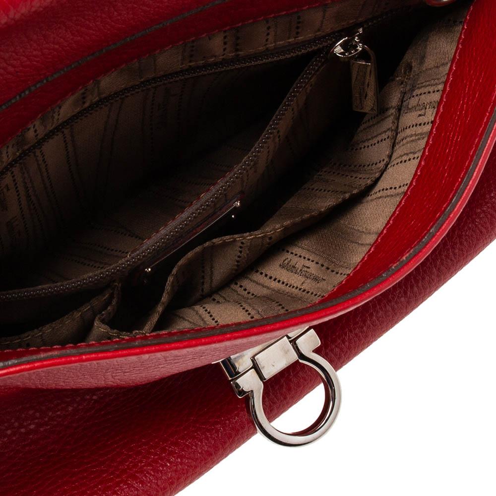 Salvatore Ferragamo Red Leather Sofia Top Handle Bag 1