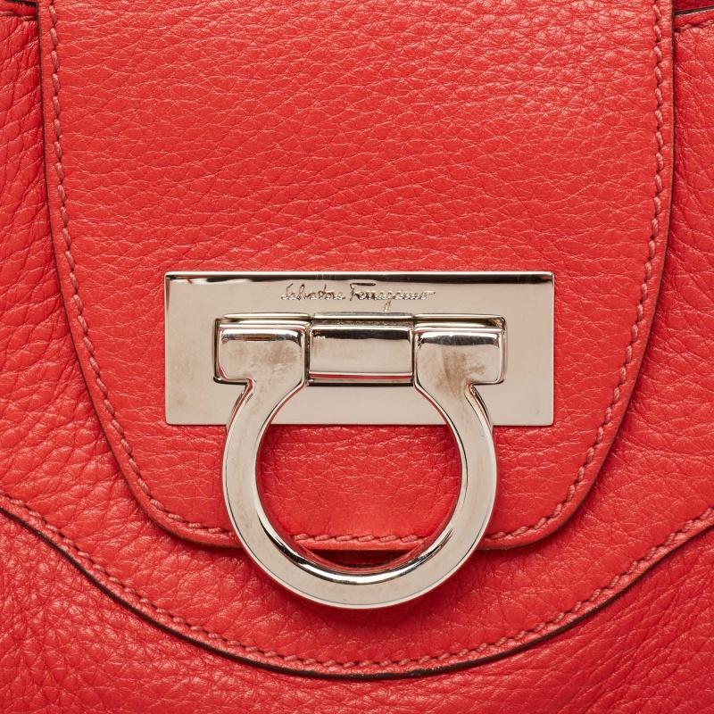 Salvatore Ferragamo Red Lipstick Leather Marisa Satchel 4