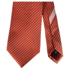 SALVATORE FERRAGAMO Red ORANGE LILAC Rabbits Silk Tie