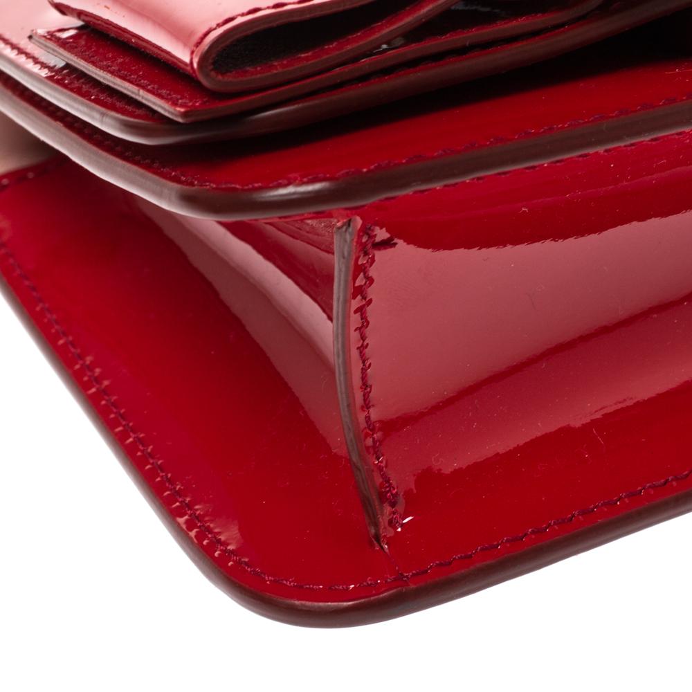 Salvatore Ferragamo Red Patent Leather Bow Crossbody Bag 3