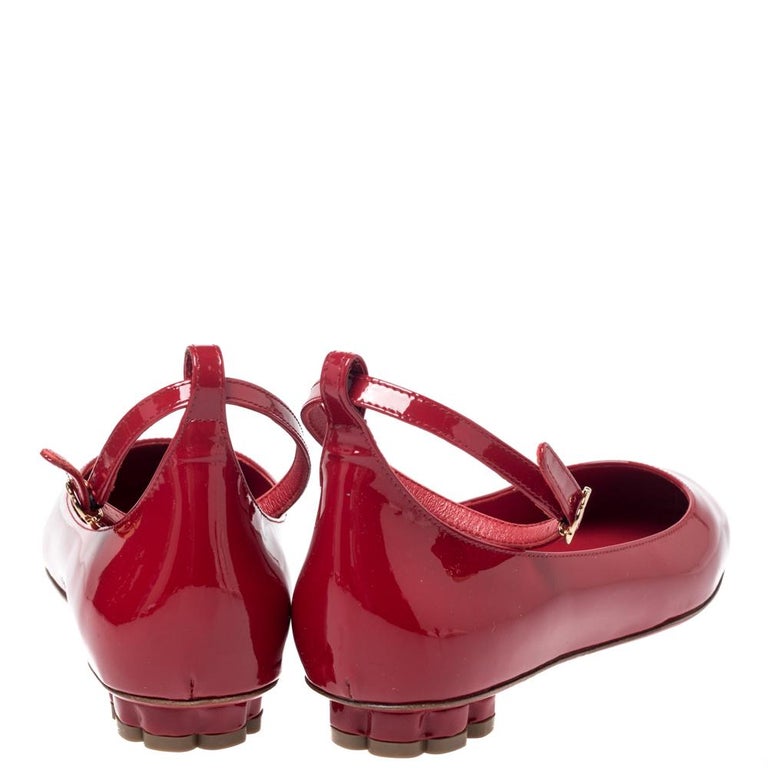 salvatore ferragamo red ballet flats