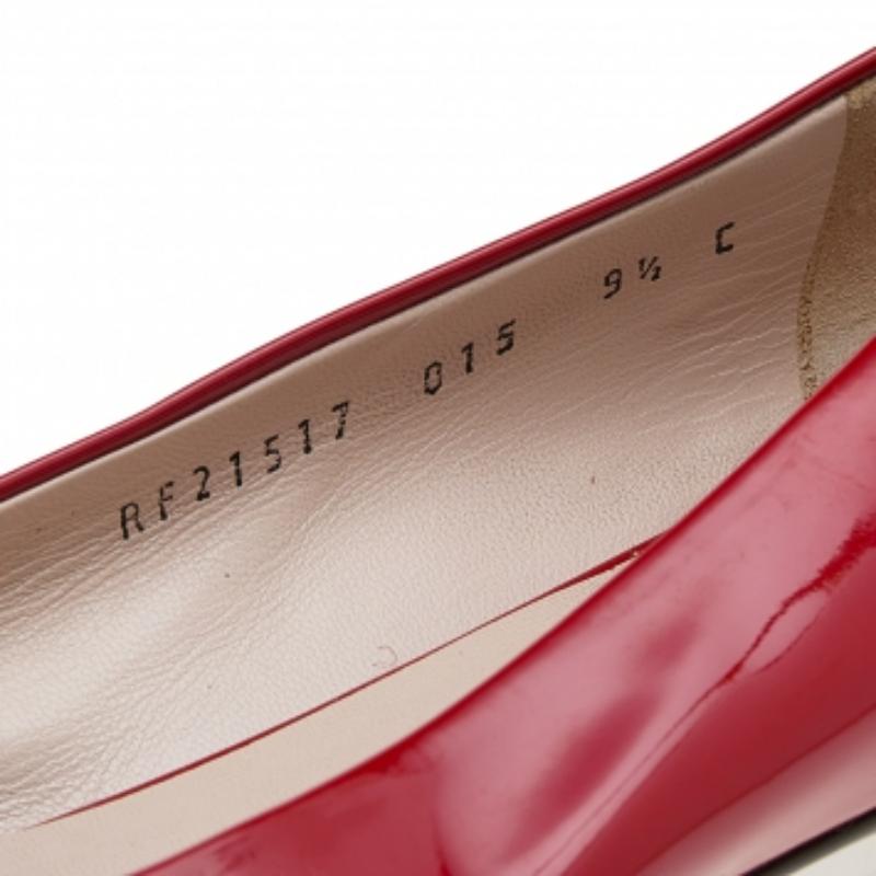 Salvatore Ferragamo Rote Sonnenballettschuhe aus Lackleder Größe 40 im Angebot 2