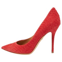Salvatore Ferragamo Red Python Susi Pumps