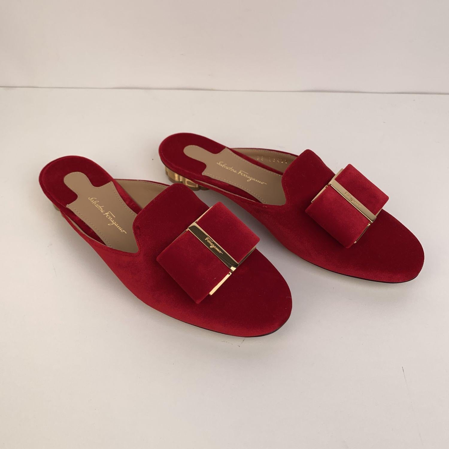 red velvet ferragamo shoes