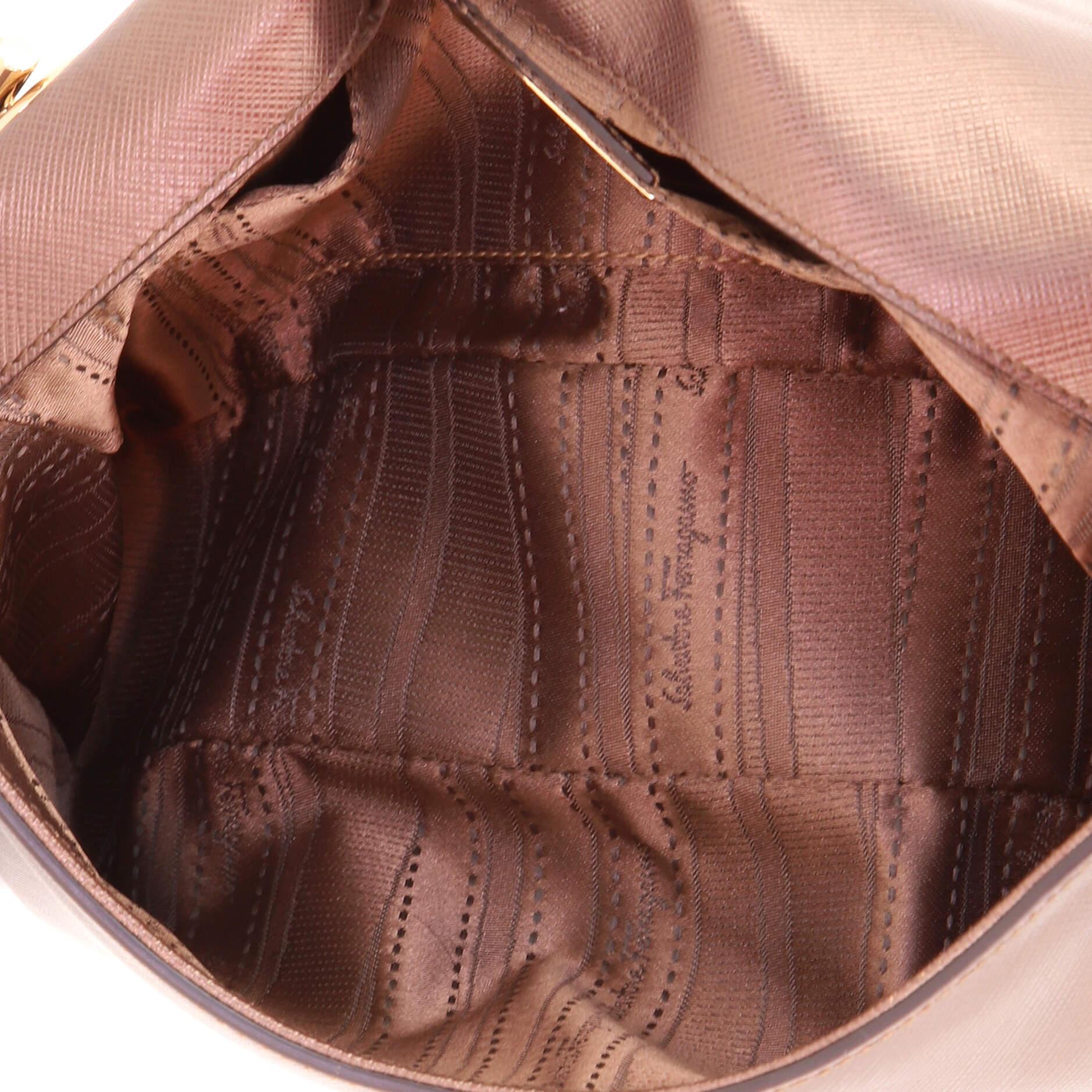 Salvatore Ferragamo Rory Chain Shoulder Bag Saffiano Leather at 1stDibs