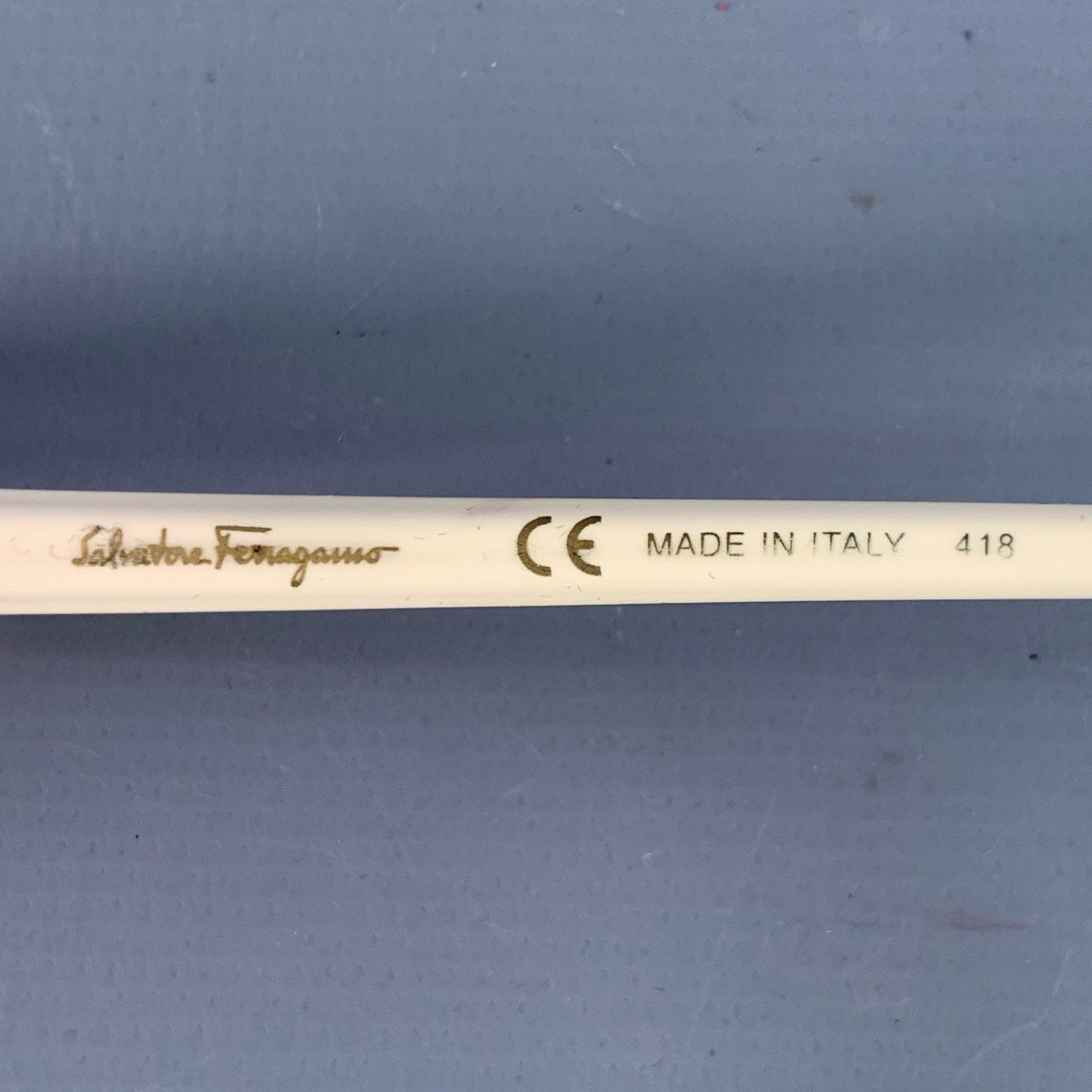 Occhiali da sole Aviator in metallo acetato oro rosa Salvatore Ferragamo in vendita 1