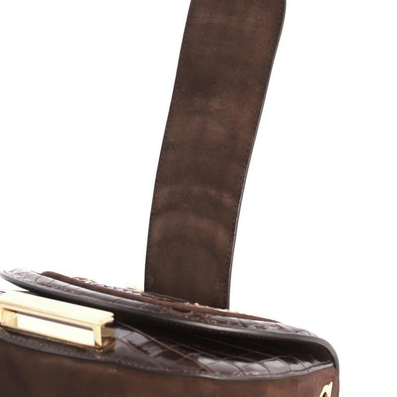 Women's Salvatore Ferragamo Rosett Saddle Bag Crocodile with Python Mini