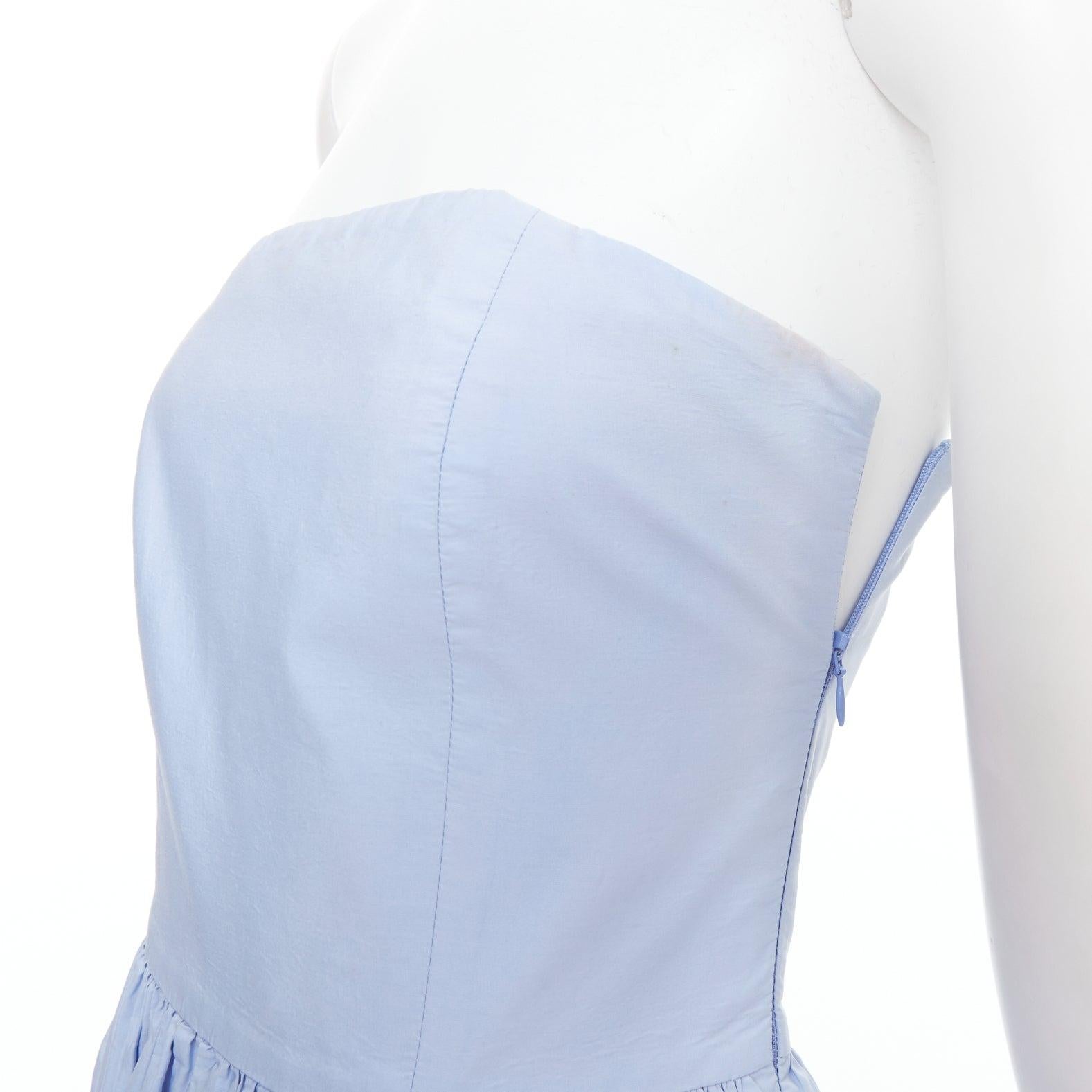SALVATORE FERRAGAMO Runway light blue strapless bodice long dress IT38 XS For Sale 2