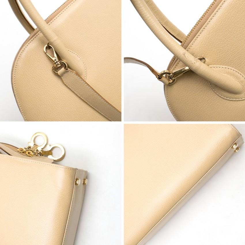 Salvatore Ferragamo Sandfarbene Leder-Umhängetasche 3